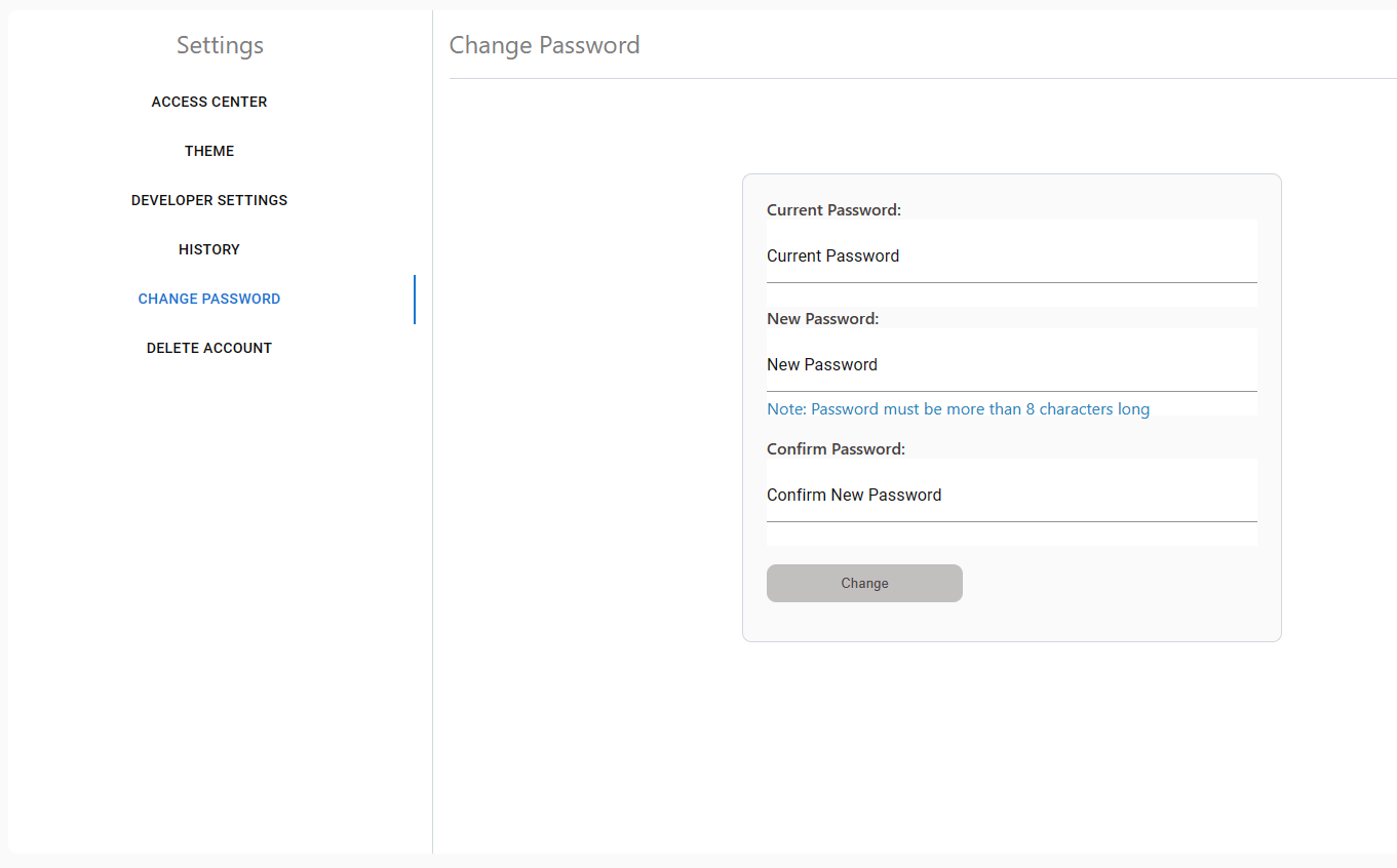 kaiziq | Change Password Page