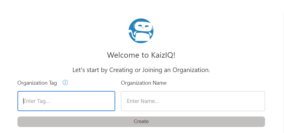 kaiziq | create an organization on login