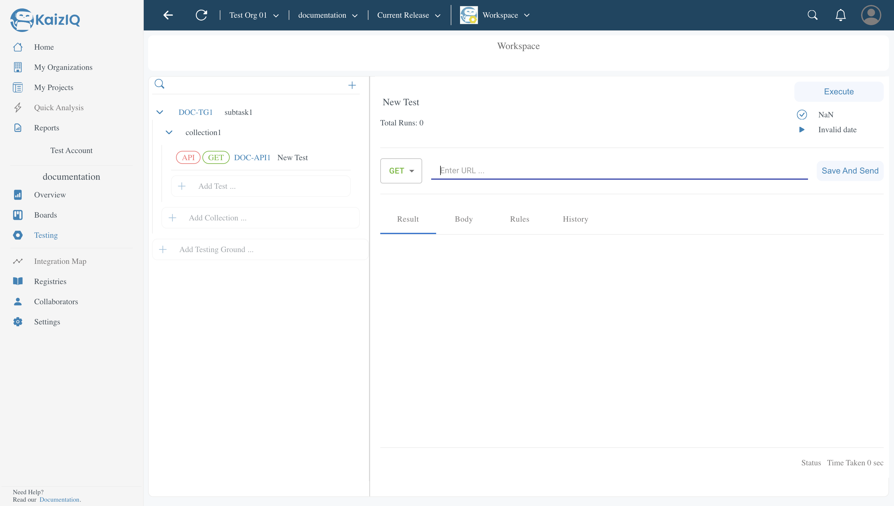 KaizIQ Test API Test